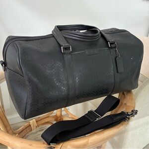 Vintage Coach Boston Bag in Black PVC & Leather